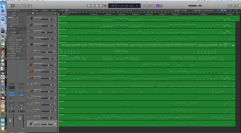 Logic Pro X Arrangierfenster