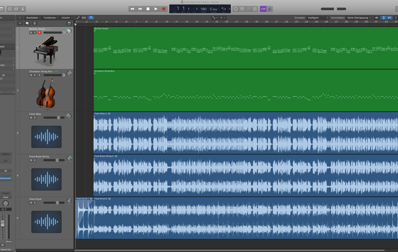 Logic Pro X Arrangierfenster Doppel-Adler