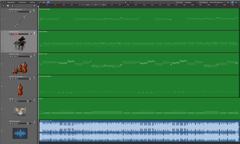 Logic Pro X Arrangierfenster