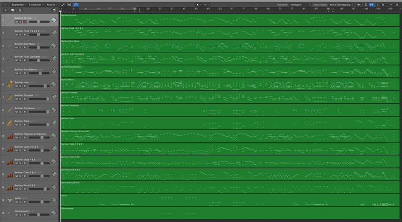 Logic Pro X Arrangierfenster
