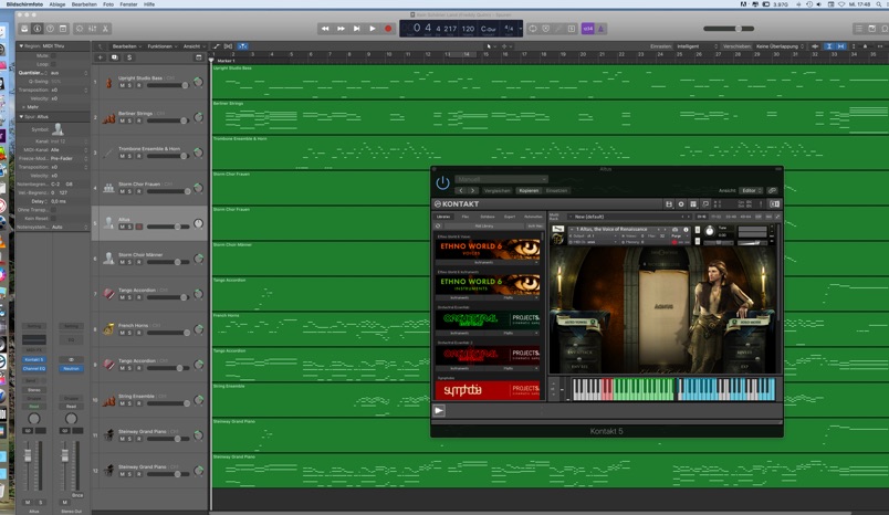 Arrangierfenster Logic Pro