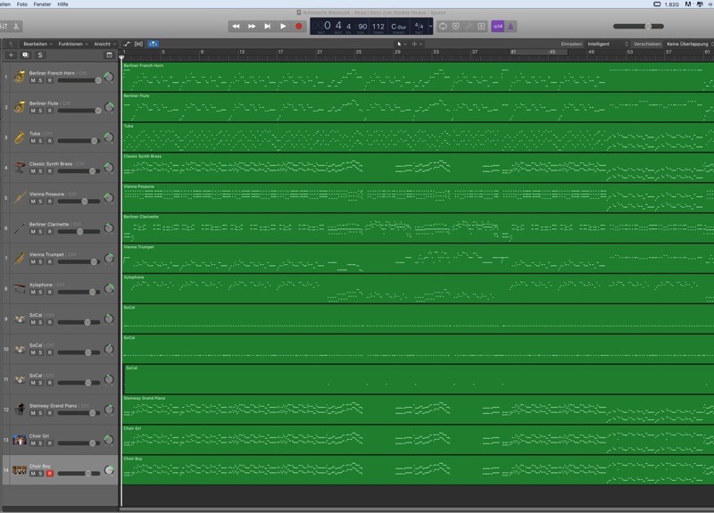 logic pro arrangierfenster