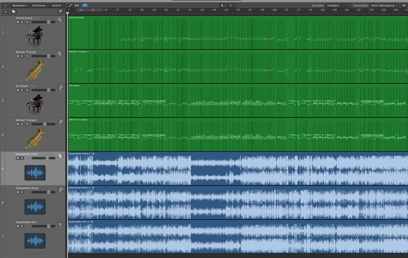 Logic Pro X Arrangierfenster Doppel-Adler