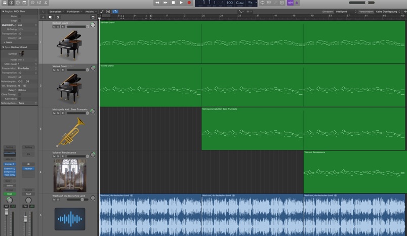 Arrangierfenster Logic Pro