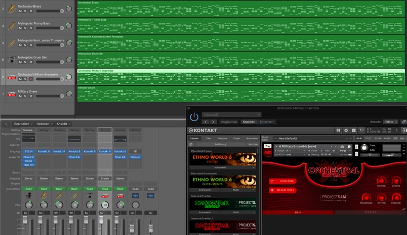 Arrangierfenster Logic Pro