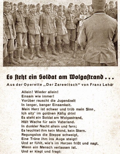 Liedpostkarte Es steht ein Soldat am Wolgastrand